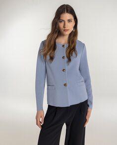 Женская куртка с длинными рукавами и круглым вырезом Naulover, светло-синий