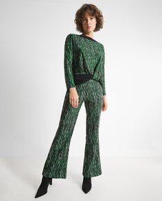 Струящиеся женские брюки с абстрактным принтом Trucco, мультиколор