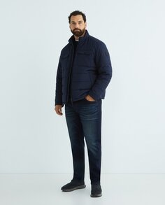 Мужская однотонная куртка классического кроя больших размеров Gant, темно-синий