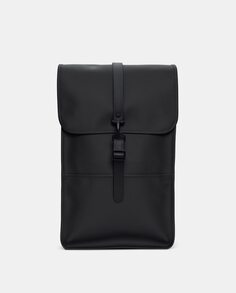 Большой водонепроницаемый рюкзак черного матового цвета Rains, черный