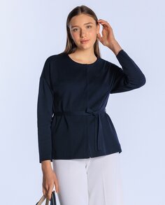 Женская куртка с длинными рукавами и поясом Naulover, темно-синий