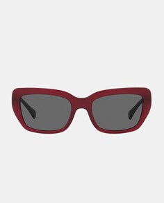Красные женские солнцезащитные очки прямоугольной формы из ацетата Ralph by Ralph Lauren, бордо