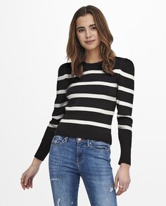 Женский вязаный свитер с круглым вырезом Only, черный