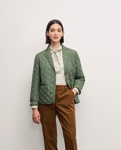 Стеганая женская куртка с лацканами Lasserre, зеленый