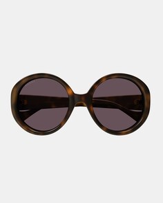 Большие женские солнцезащитные очки из ацетата гаваны Gucci, коричневый