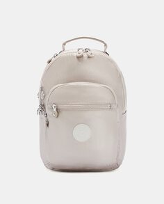 Kipling Seoul женский серебристый нейлоновый рюкзак на молнии Kipling, серебро