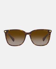 Квадратные женские солнцезащитные очки из ацетата цвета темной гаваны Ralph by Ralph Lauren, коричневый