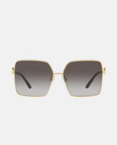 Золотые металлические квадратные солнцезащитные очки Dolce &amp; Gabbana, золотой