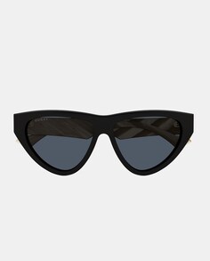 Черные женские солнцезащитные очки «кошачий глаз» из ацетата Gucci, черный