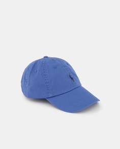 Кремовая хлопковая кепка с вышитой лошадью Polo Ralph Lauren, синий