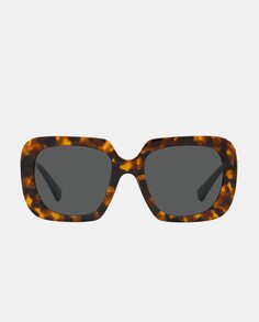 Квадратные женские солнцезащитные очки из ацетата гаваны Versace, коричневый