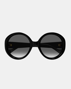 Большие женские солнцезащитные очки из ацетата черного цвета Gucci, черный
