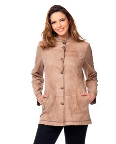 Женская куртка с одинаковой строчкой и пуговицами Fsh, светло-коричневый