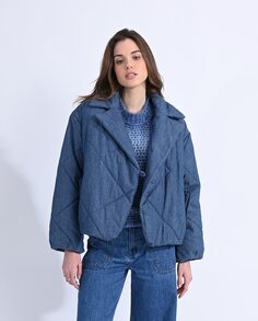 Асимметричная стеганая женская куртка с длинным рукавом Molly Bracken, синий