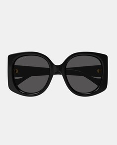 Черные женские солнцезащитные очки «кошачий глаз» из ацетата Gucci, черный