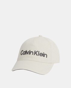 Хлопковая кепка телесного цвета Calvin Klein