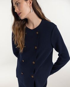 Женская куртка с длинными рукавами и круглым вырезом Naulover, темно-синий