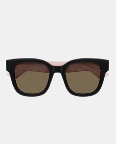 Квадратные черные солнцезащитные очки из ацетата с контрастными дужками Gucci, черный