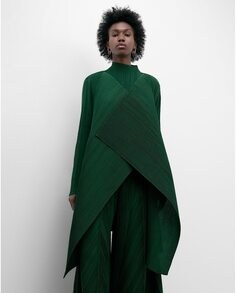 Длинная асимметричная женская куртка с поясом Adolfo Dominguez, темно-зеленый