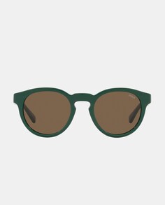 Зеленые овальные солнцезащитные очки из ацетата Polo Ralph Lauren, зеленый