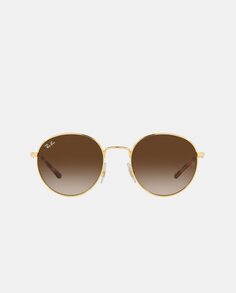 Круглые золотистые металлические солнцезащитные очки Ray-Ban, золотой