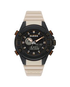G Force GW0269G1 силиконовые мужские часы с бежевым ремешком Guess, коричневый
