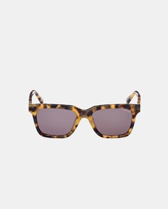 Солнцезащитные очки унисекс прямоугольной формы из ацетата цвета гавана Guess, коричневый