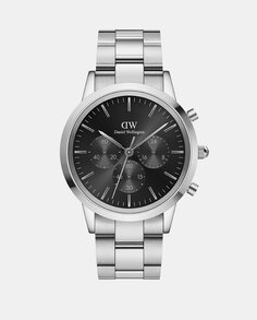 Мужские стальные часы Iconic Chronograph Link DW00100645 Daniel Wellington, серебро