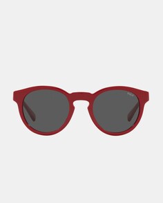 Красные овальные солнцезащитные очки из ацетата Polo Ralph Lauren, красный
