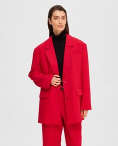 Женская куртка оверсайз Selected Femme, красный