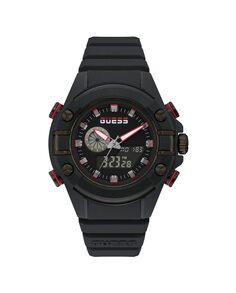 G Force GW0269G3 силиконовые мужские часы с черным ремешком Guess, черный