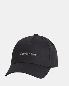 Черная кепка из органического хлопка с логотипом спереди Calvin Klein, черный
