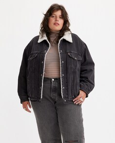 Женская джинсовая куртка с подкладкой из овчины Levi&apos;s, черный Levis