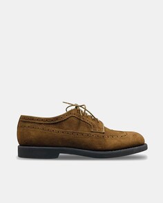 Мужские туфли на шнуровке из светло-коричневой замши с веганским верхом, рублеными деталями и резиновой подошвой Sebago, коричневый