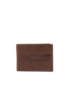 Мужской кошелек из коричневой кожи National Geographic, коричневый