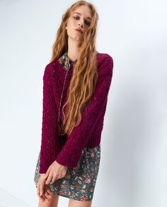 Женский ажурный свитер Sfera, пурпурный (Sfera)