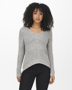 Женский свитер с длинными рукавами и слегка V-образным вырезом jdy, белый