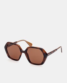 Солнцезащитные очки с геометрическим узором в Гаване MAX&amp;Co., коричневый