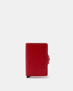 Оригинальный красный кожаный визитница с RFID-защитой Secrid, красный