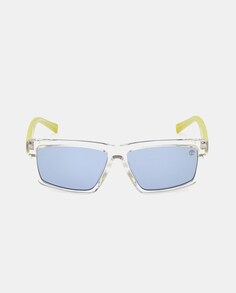 Прозрачные мужские солнцезащитные очки прямоугольной формы Timberland, прозрачный