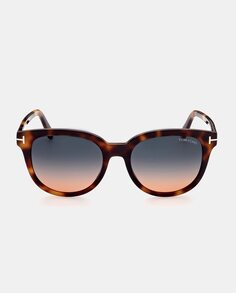 Круглые солнцезащитные очки из ацетата цвета гаваны Tom Ford, коричневый
