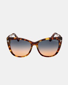 Женские солнцезащитные очки «кошачий глаз» из ацетата, гавана Tom Ford, светло-коричневый