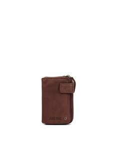 Мужской кошелек с визитницей из коричневой стираной кожи Stamp, темно коричневый