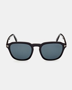 Мужские овальные солнцезащитные очки из ацетата черного цвета Tom Ford, черный