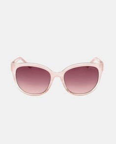 Округлые женские солнцезащитные очки из ацетата розового цвета Guess, розовый
