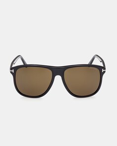 Черные квадратные солнцезащитные очки из ацетата Tom Ford, черный