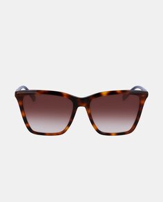 Квадратные женские солнцезащитные очки из ацетата Havana Longchamp, светло-коричневый