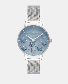 Женские часы со стальной сеткой OB16MB36 Olivia Burton, серебро