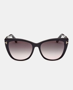Черные женские солнцезащитные очки «кошачий глаз» из ацетата Tom Ford, черный
