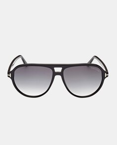 Мужские солнцезащитные очки-авиаторы черного цвета из ацетата с двойной перемычкой Tom Ford, черный